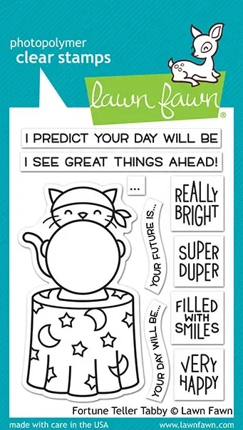 Lawn Fawn Fortune Teller Tabby Clear Stamps Katze