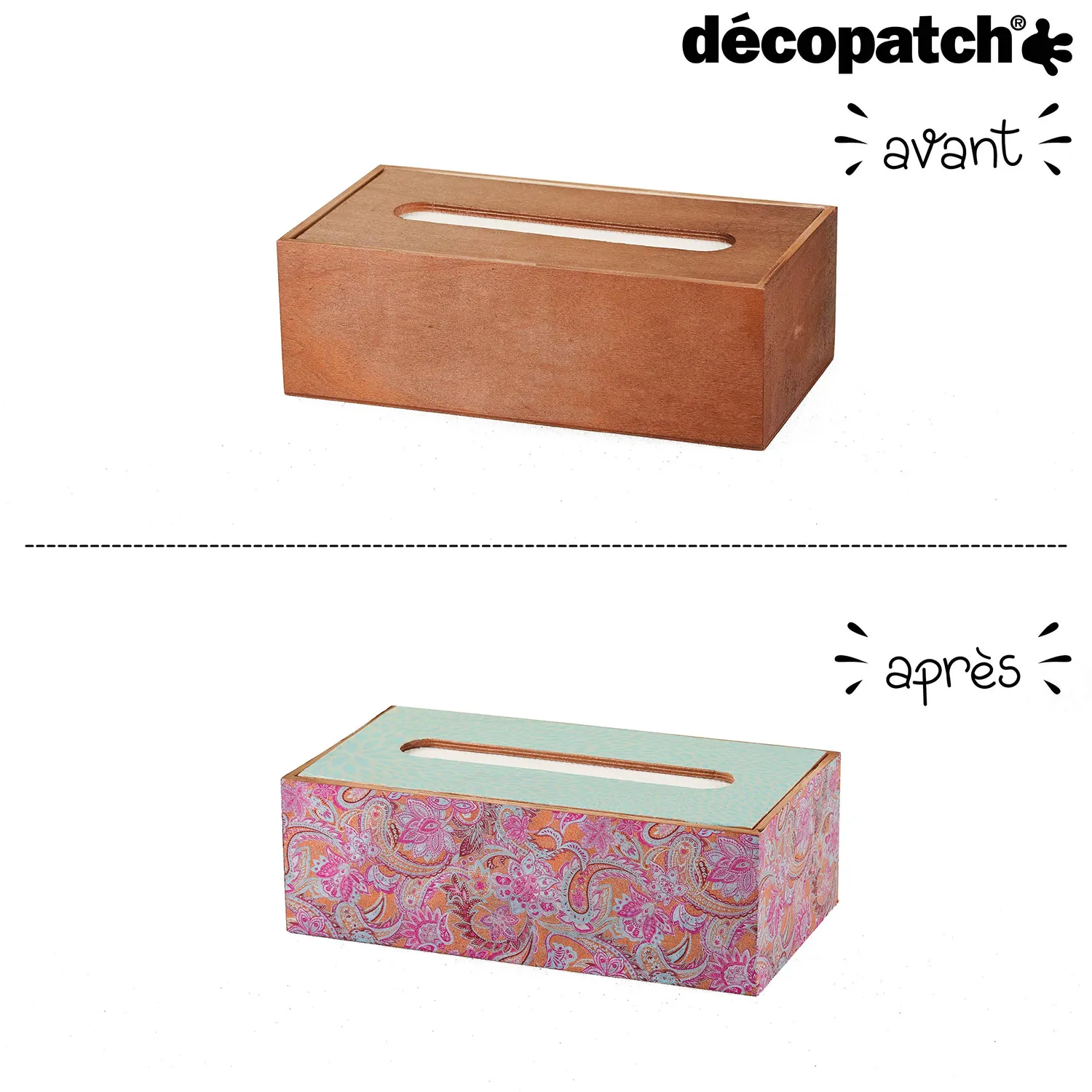 Décopatch C681O Décopatchpapier Punkte 3 Blätter rosa