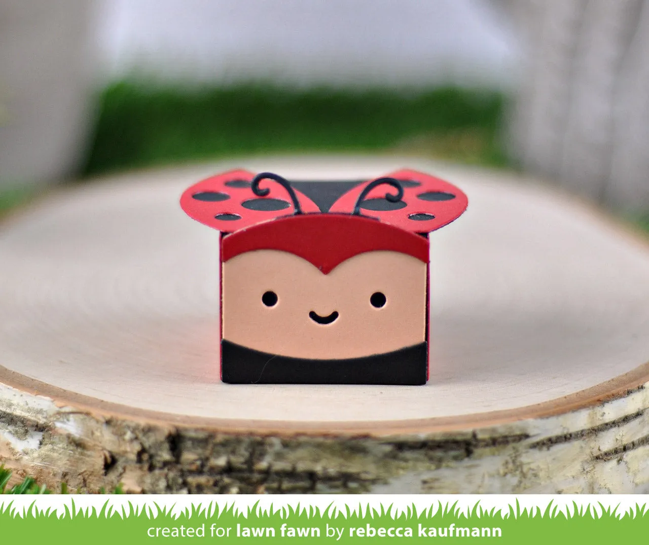 Lawn Fawn Tiny Gift Box Ladybug Stanzschablone Marienkäfer