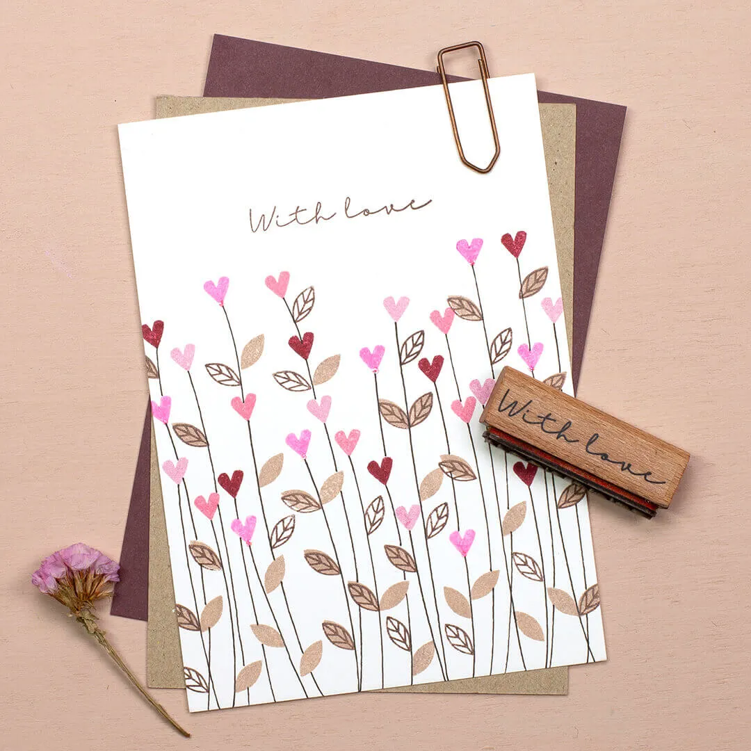 Perlenfischer With Love Stempel 6x45 mm Holz
