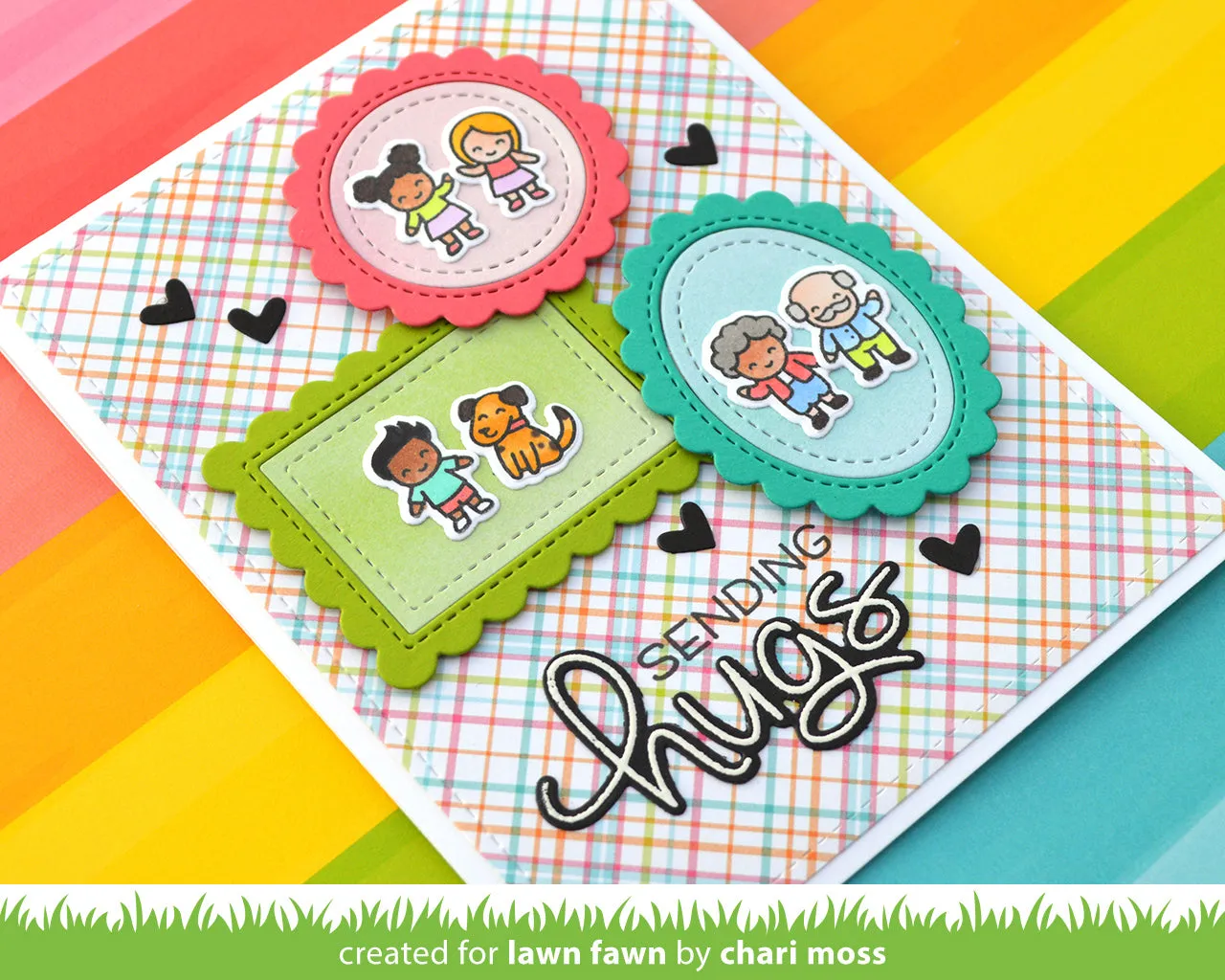 Lawn Fawn Long Distance Hugs Clear Stamps Stempelset Grüße