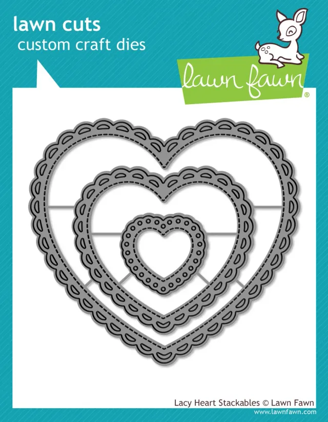 Lawn Fawn Lacy Heart Stackables Stanzschablonen 3tlg