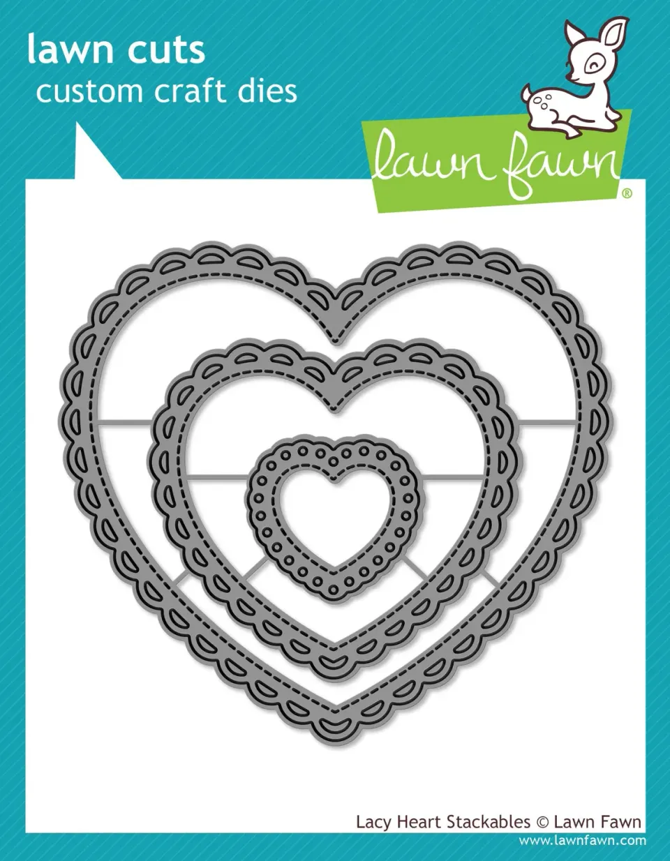 Lawn Fawn Lacy Heart Stackables Stanzschablonen 3tlg