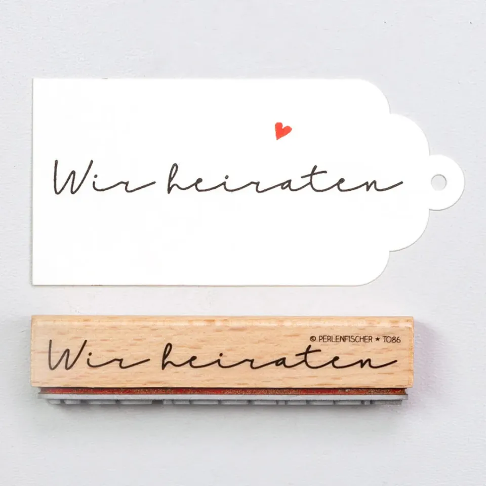 Perlenfischer Wir heiraten 2 Stempel 8x79 mm Liebe