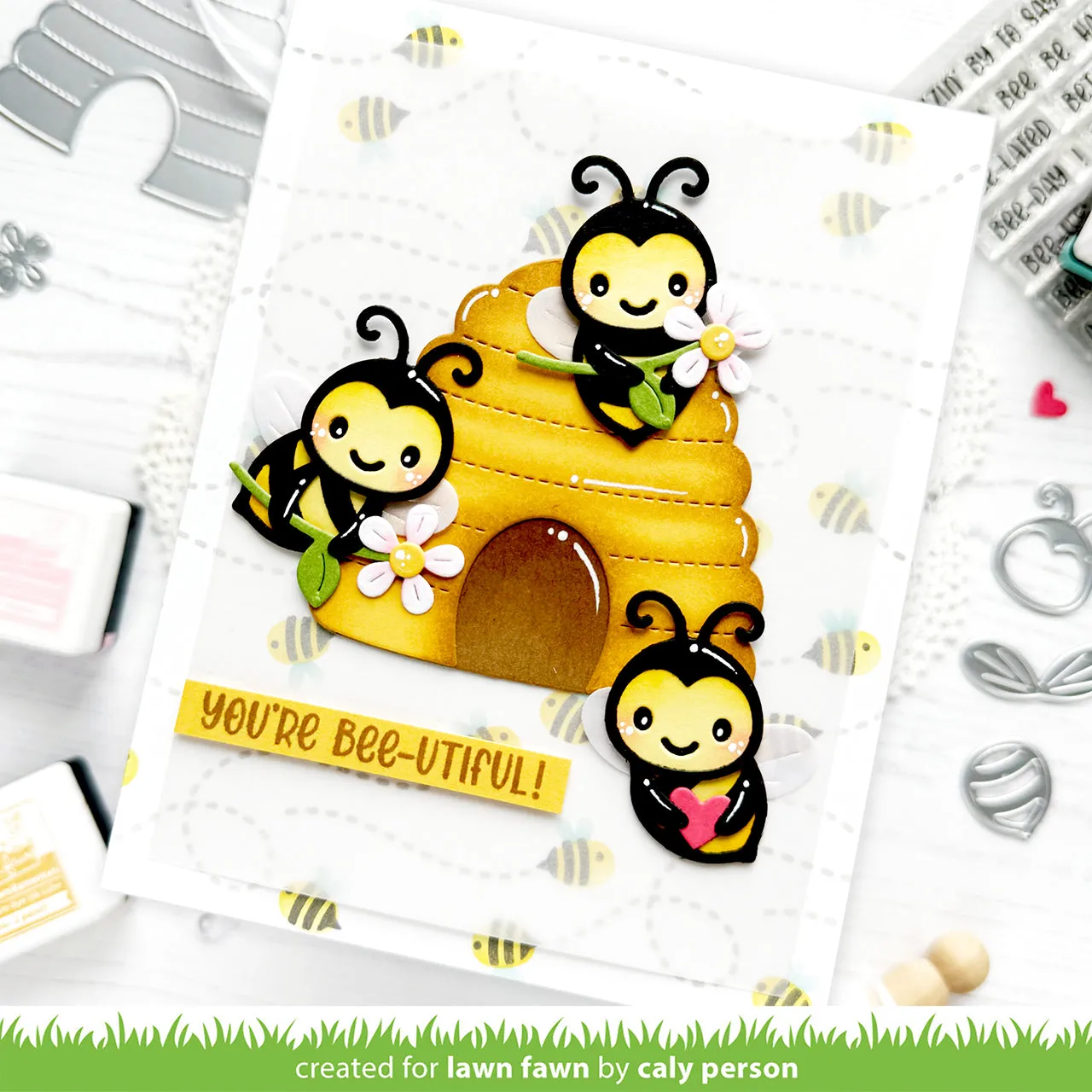 Lawn Fawn Henry's Build-A-Sentiment Honey Bee Stempelset