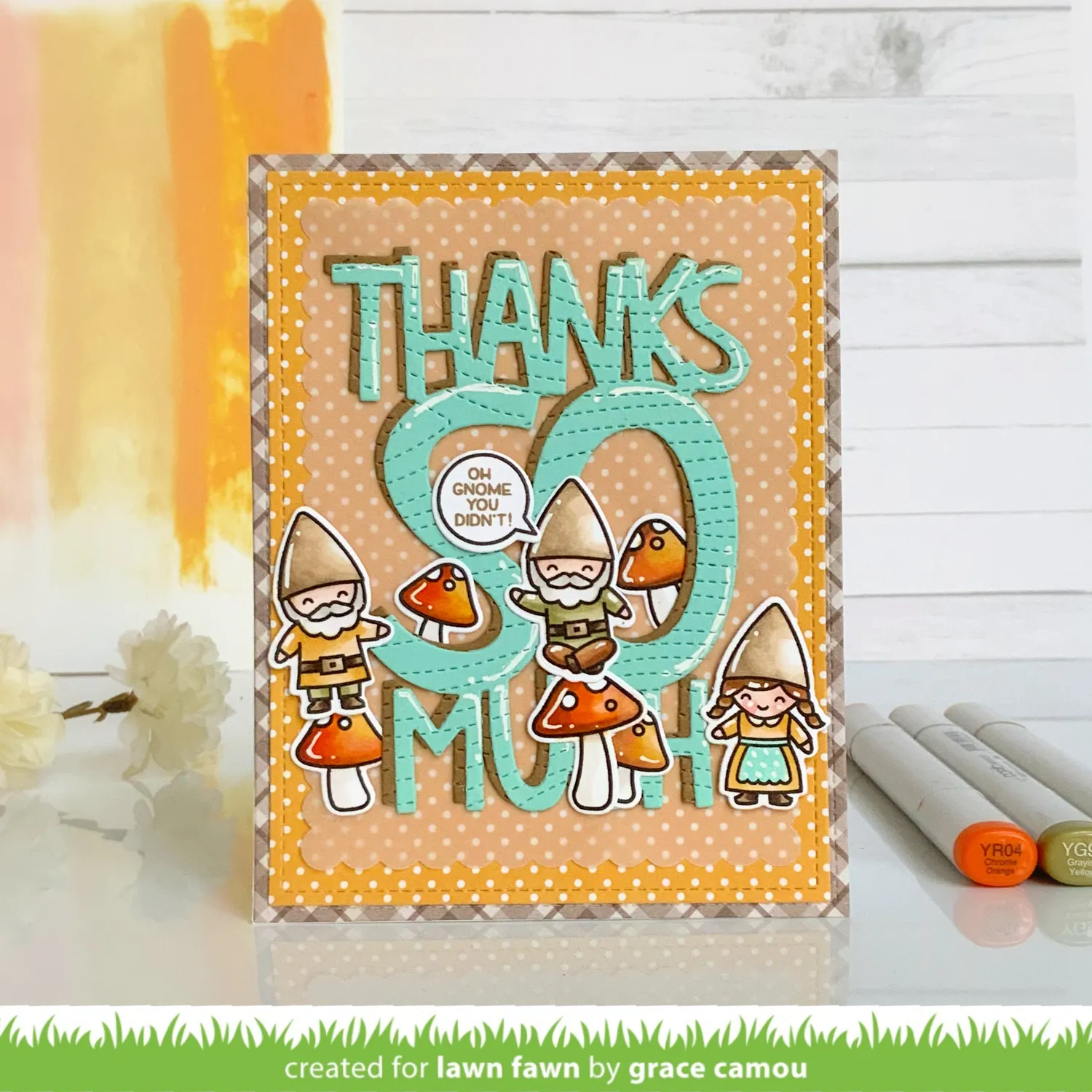Lawn Fawn Lawn Cuts Giant Thanks So Much Stanze Danke