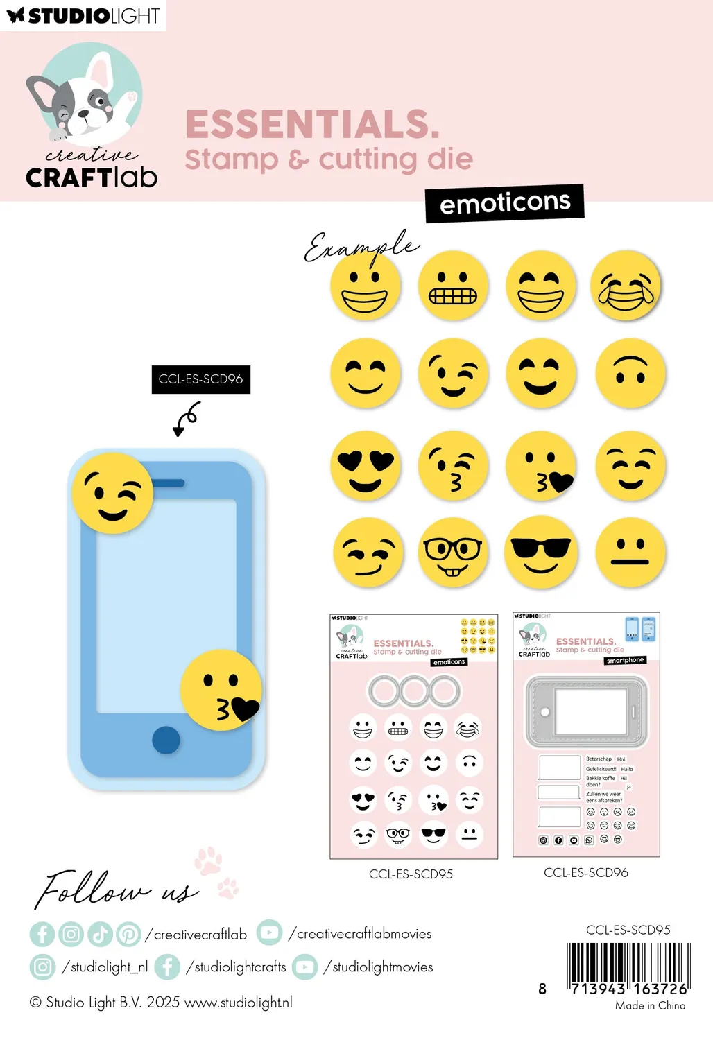 Creative Craftlab Essentials Stempel+Stanze Emoticons rund