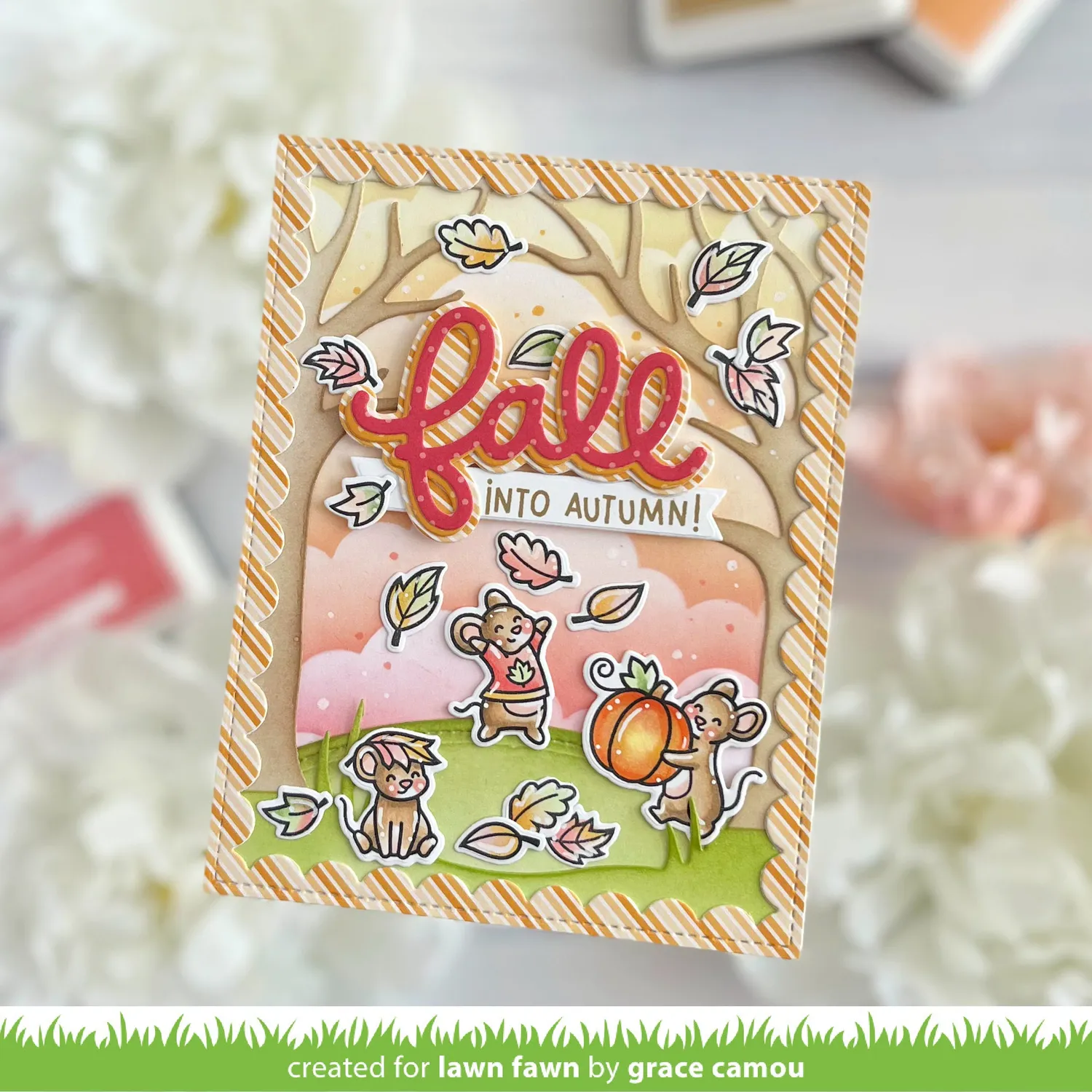Lawn Fawn Fall Mice Stempelset Herbstmotive englisch