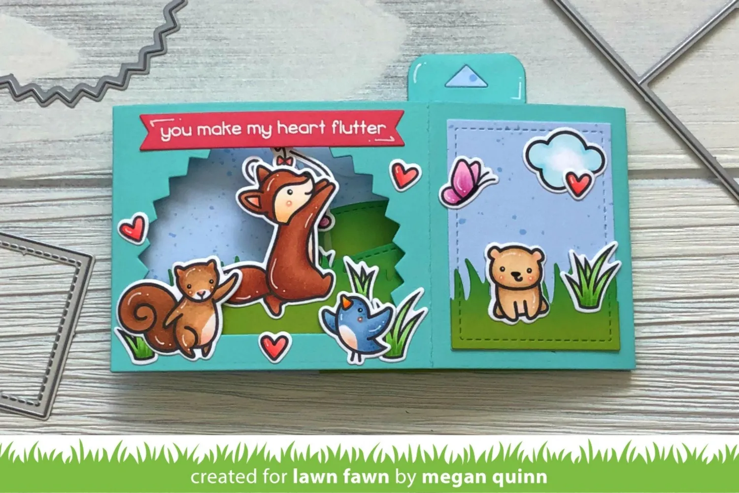 Lawn Fawn Shadow Box Rainbow Add-On Stanze Regenbogen