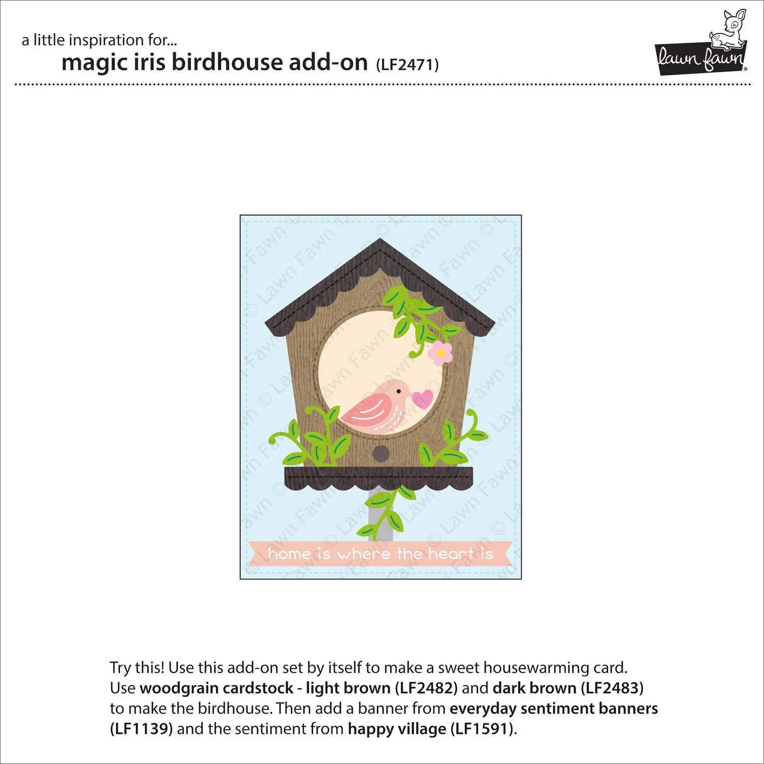 Lawn Fawn Magic Iris Birdhouse Add-On Stanzschablonen Vogelhaus