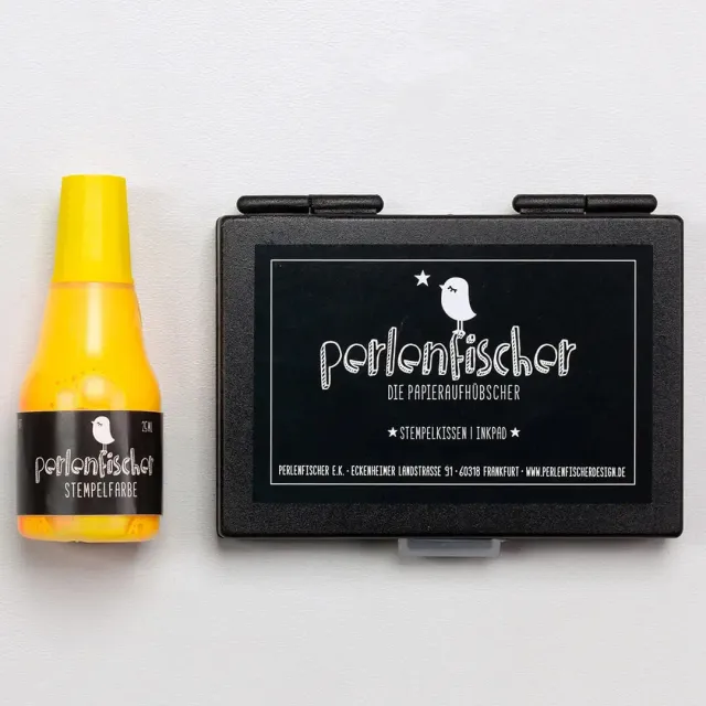 Perlenfischer Neon Gelb Stempelkissen Set 25 ml