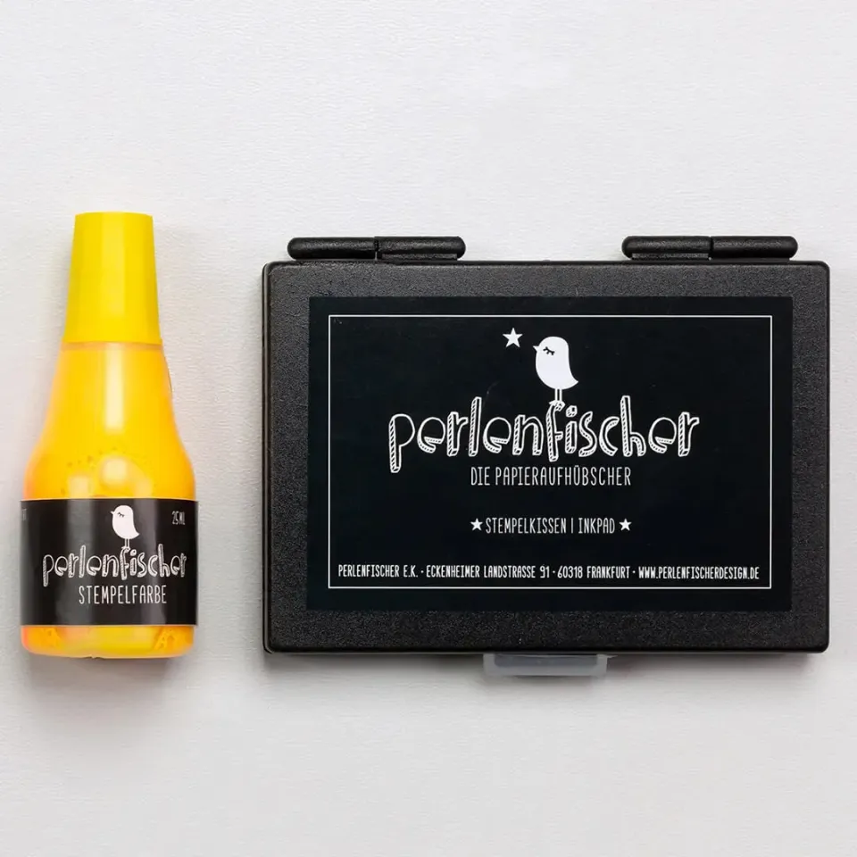 Perlenfischer Neon Gelb Stempelkissen Set 25 ml