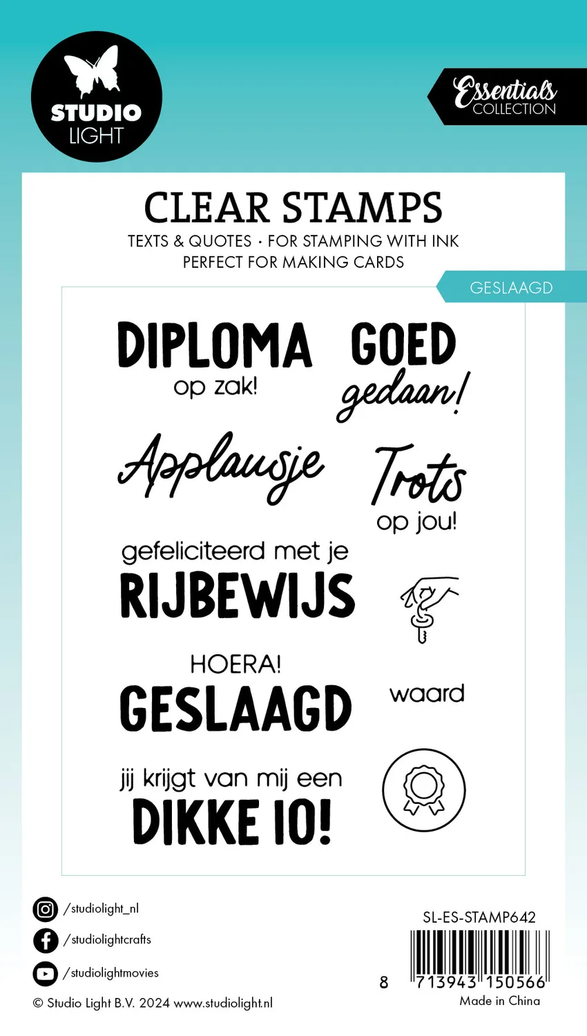 StudioLight Essentials Clear Stempel Geslaagd Bestanden 74x105mm