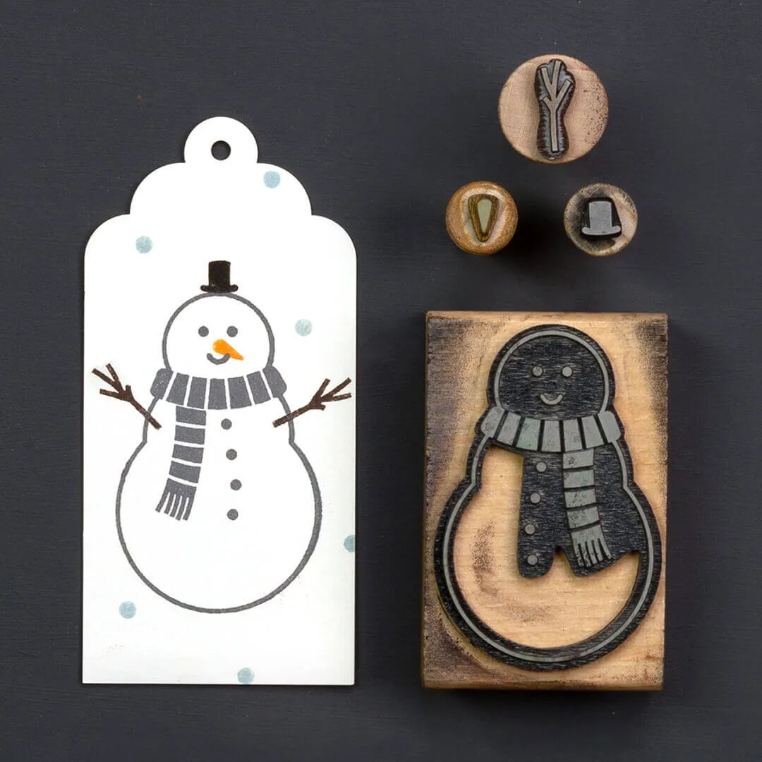 Perlenfischer Karottennase mini Stempel Schneemann