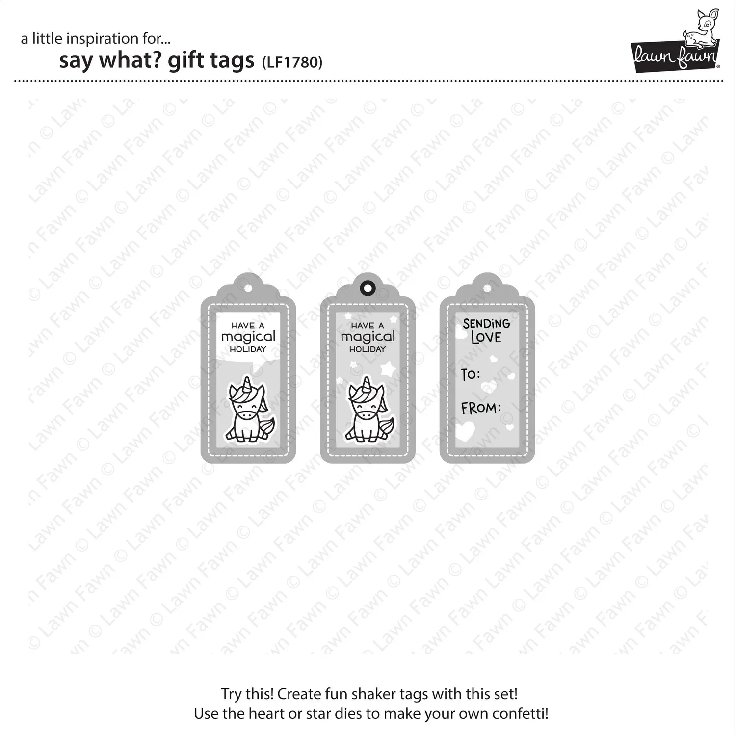 Lawn Fawn Say What? Gift Tags Stanzen Sprechblasen 4-teilig