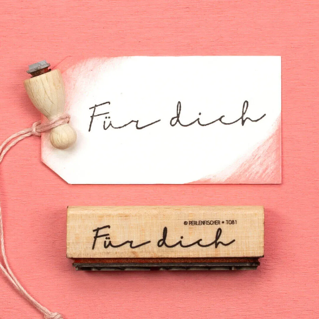 Perlenfischer Für dich Stempel 9x56mm lackiertes Holz