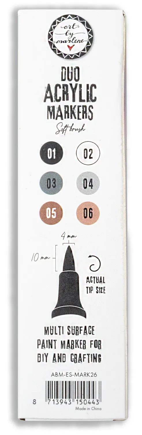 Art by Marlene Essentials Duo Acrylmarker Braun 3 Stück