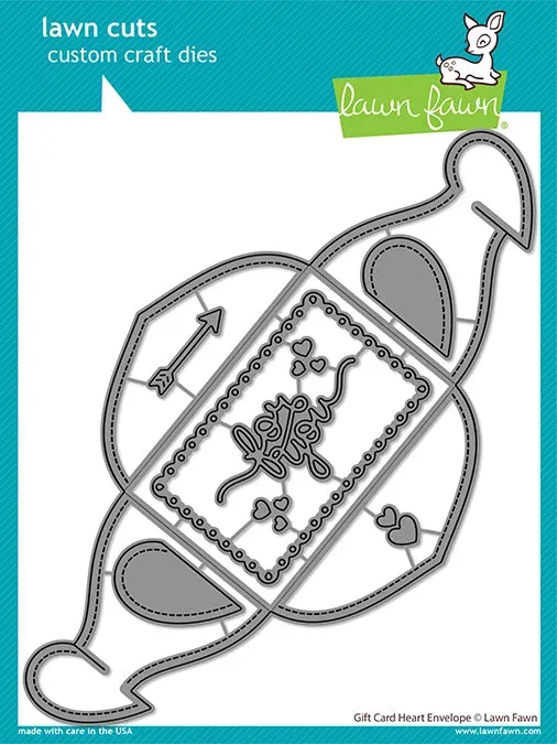 Lawn Fawn Gift Card Heart Envelope Stanzschablonen Herz
