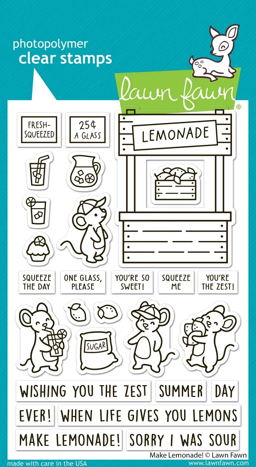 Lawn Fawn Make Lemonade Stempelset Mäuse Sommer