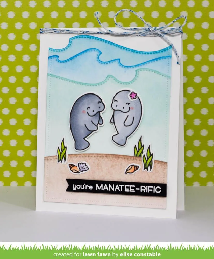 Lawn Fawn Manatee-rific Clear Stamps Stempelset Seekühe