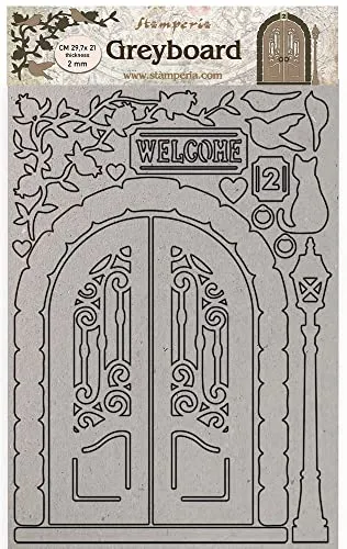 Stamperia Casa Granada Welcome Door Graupappe A4 2mm Tür