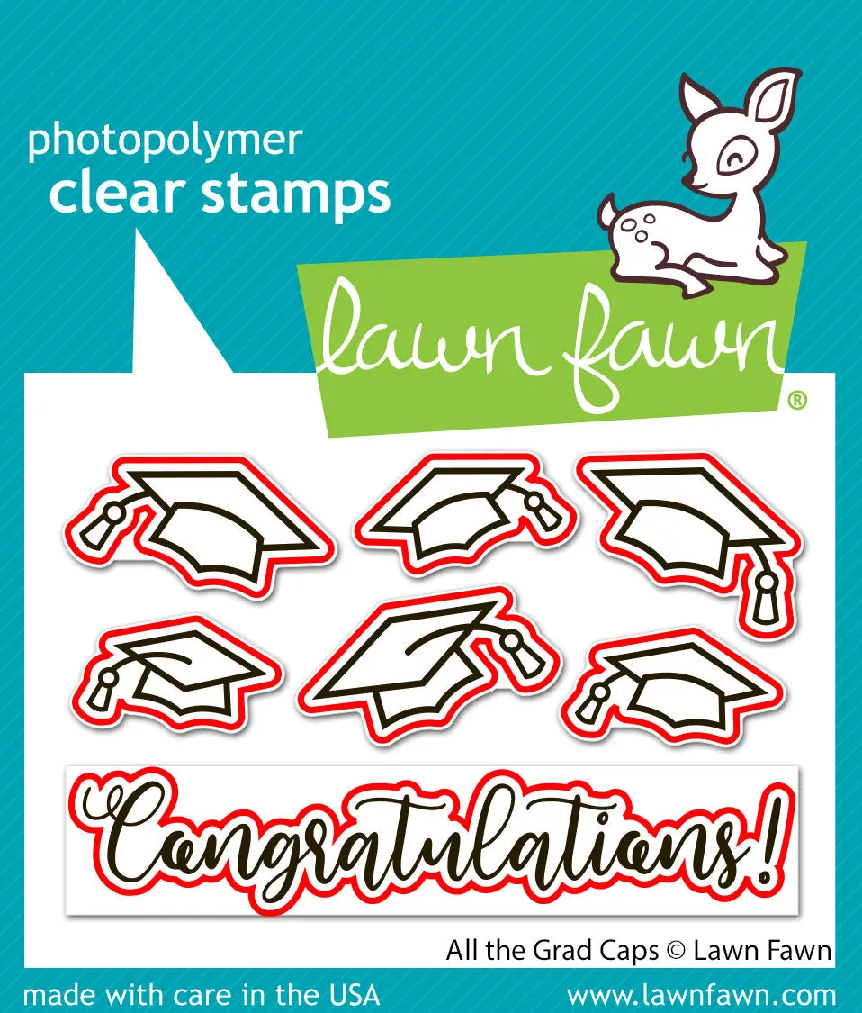 Lawn Fawn All the Grad Caps Stanzschablonen Abschluss