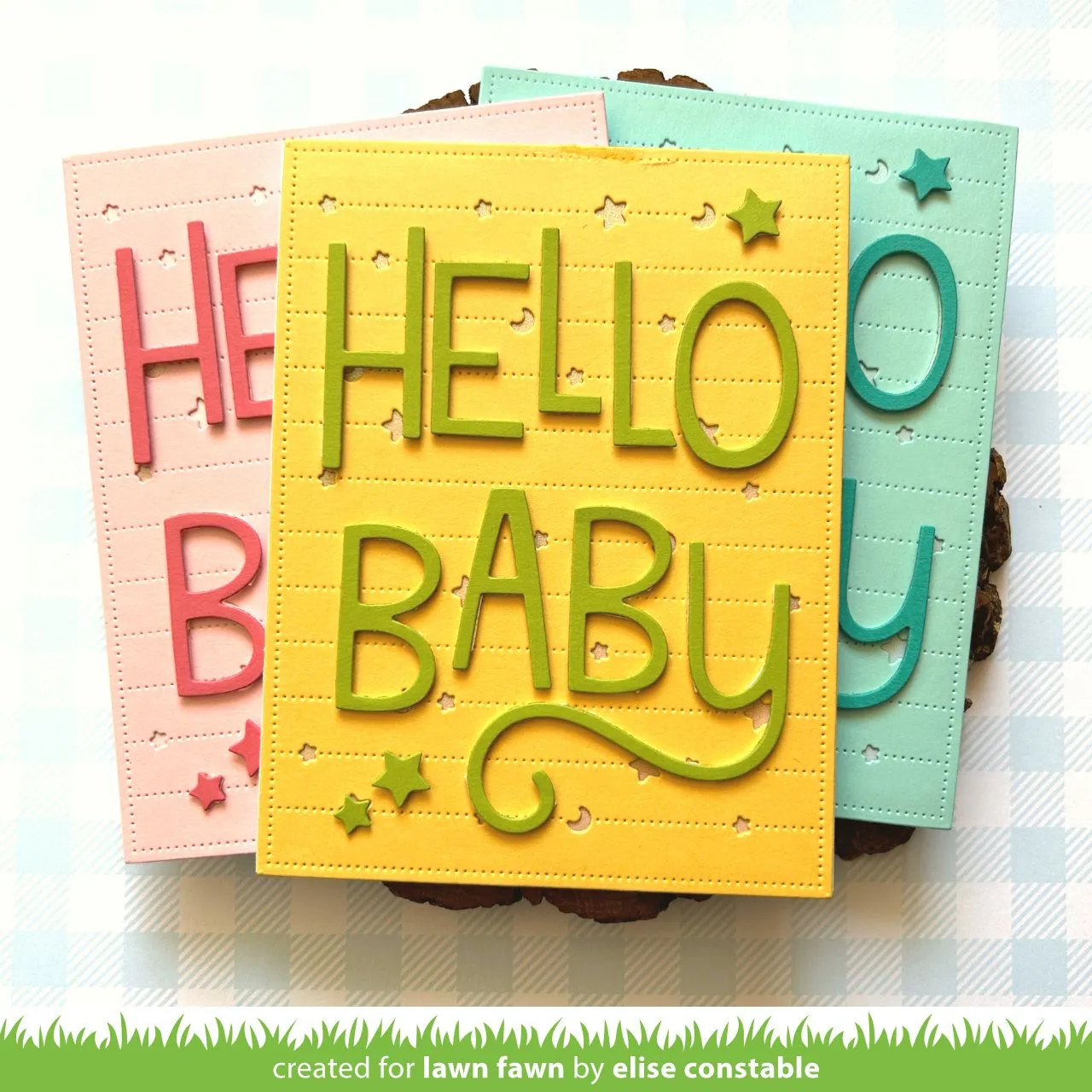 Lawn Fawn Giant Outlined Hello Baby Stanzschablone groß