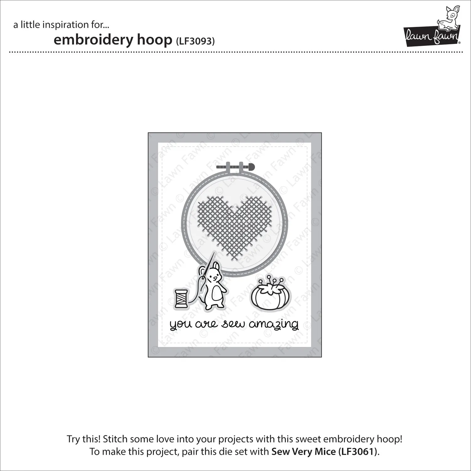 Lawn Fawn Lawn Cuts Embroidery Hoop LF3093 Stanzschablonen