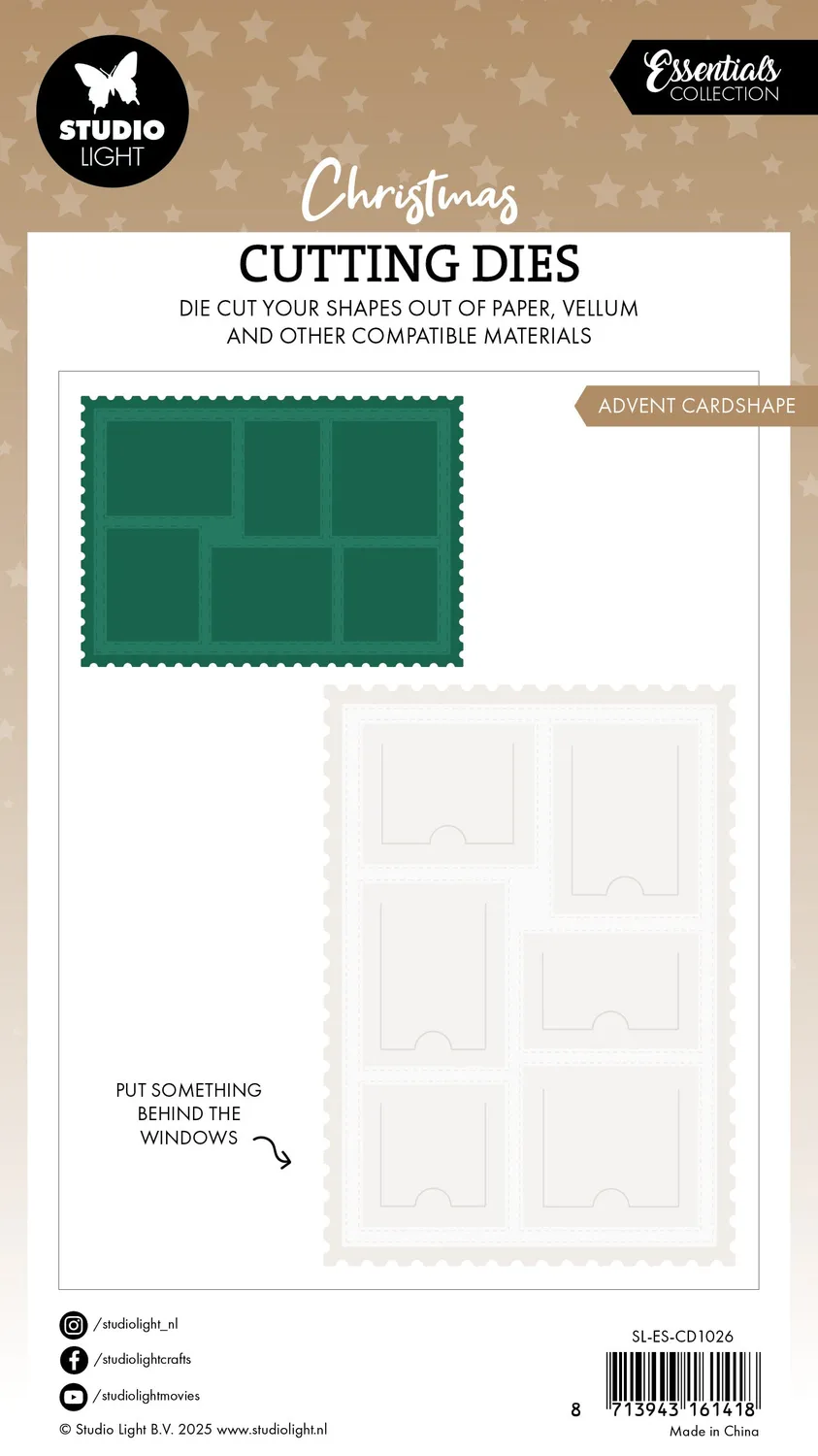 StudioLight Essentials Advent Cardshape Stanzschablone