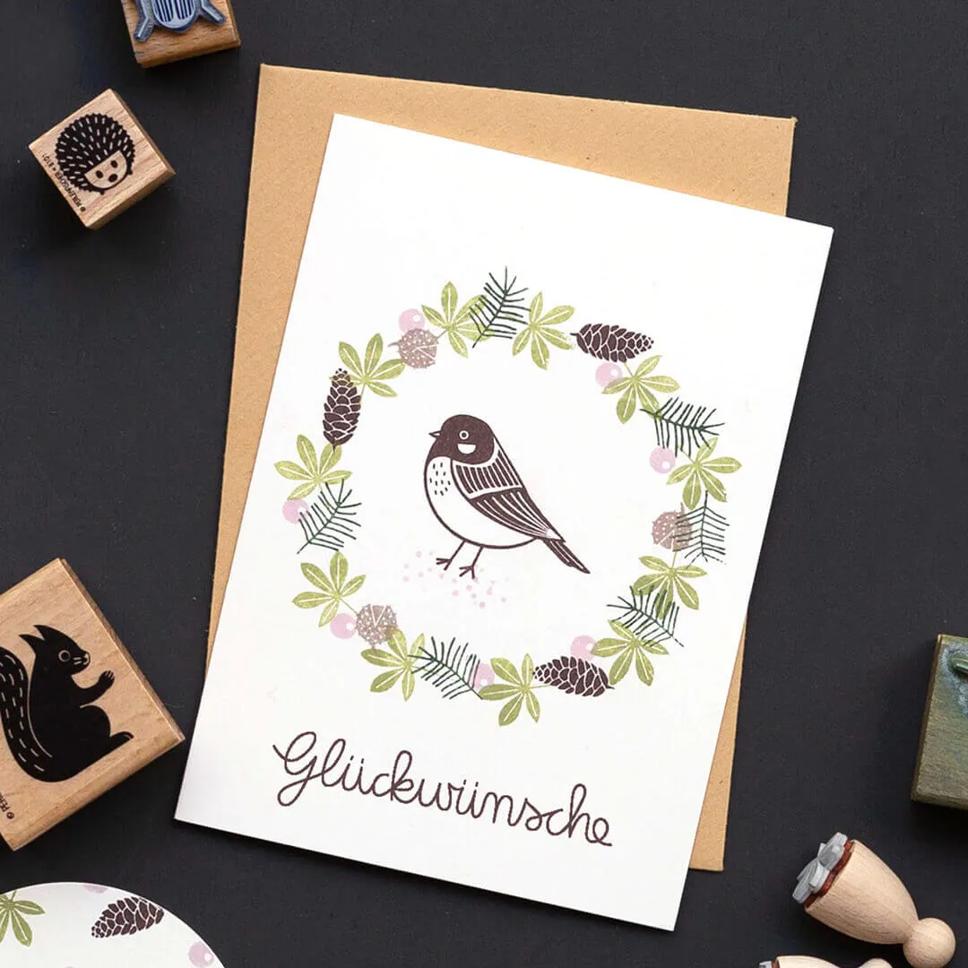 Perlenfischer Glückwünsche Stempel 15x66 mm Text