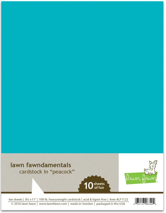 Lawn Fawn Peacock Cardstock Papier Petrol 10 Blatt LF1122