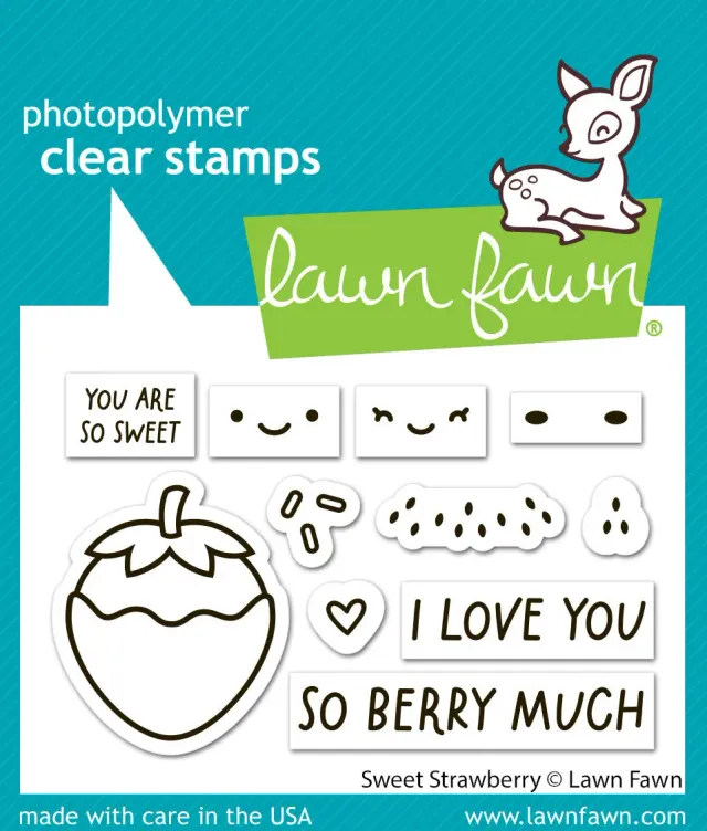 Lawn Fawn Sweet Strawberry Stempelset Erdbeeren Mini