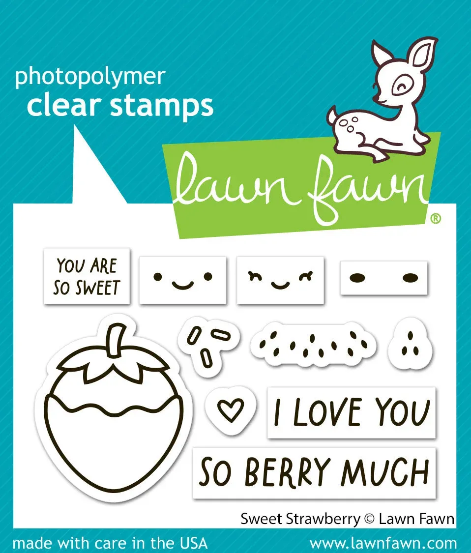 Lawn Fawn Sweet Strawberry Stempelset Erdbeeren Mini