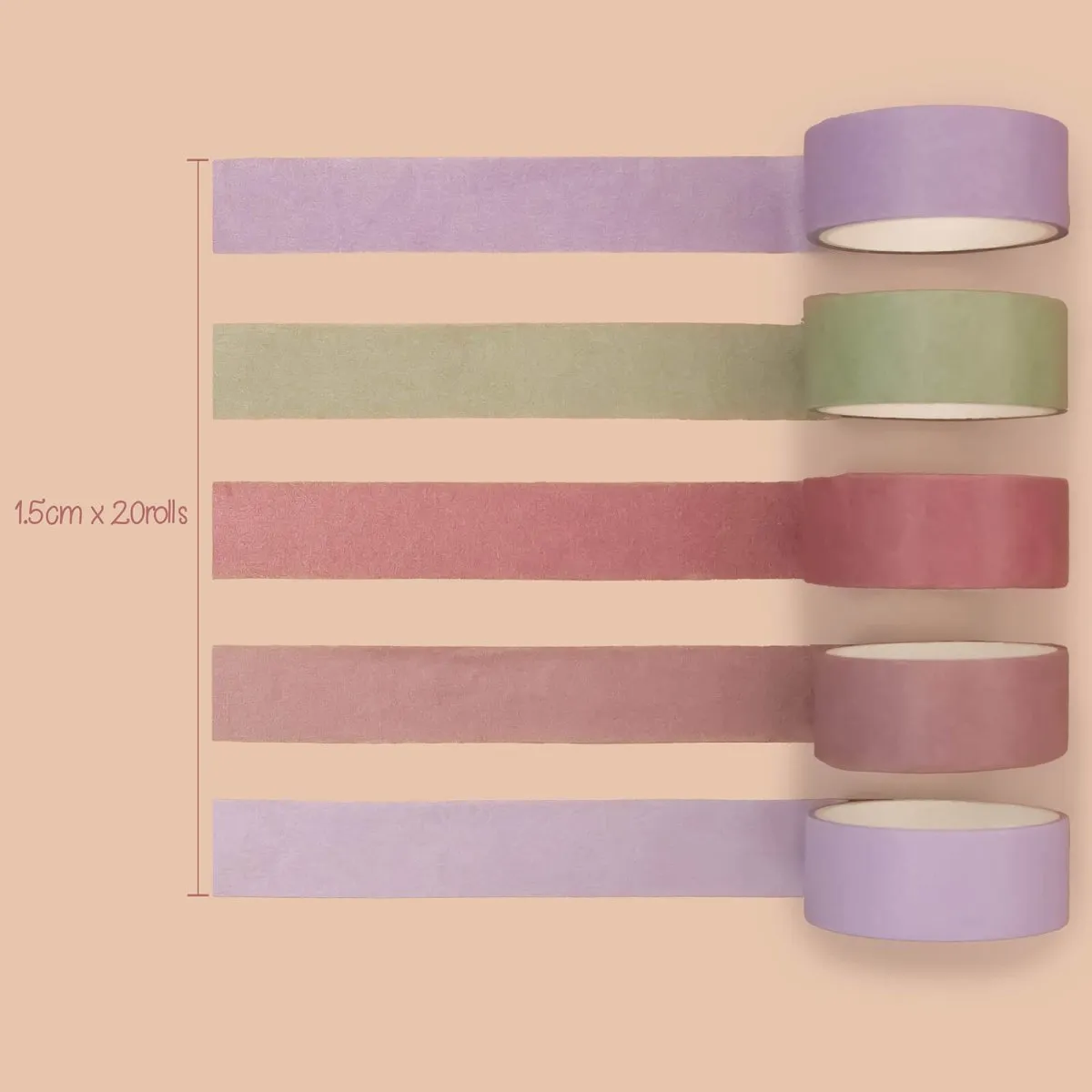Ieebee Morandi Washi Tape 20 Rollen uni matt