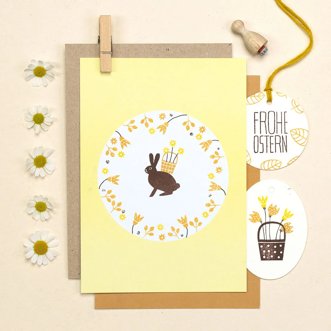 Perlenfischer Korb Karo klein Stempel 13x10 mm Ostern