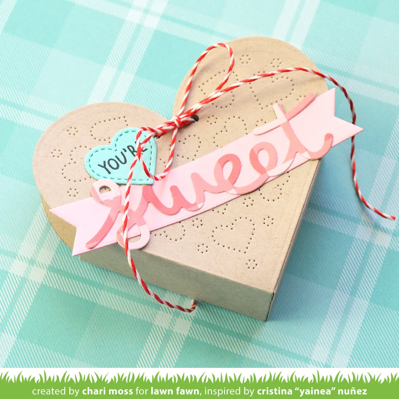 Lawn Fawn Lawn Cuts Heart Pouch Dotted Hearts Stanzschablone