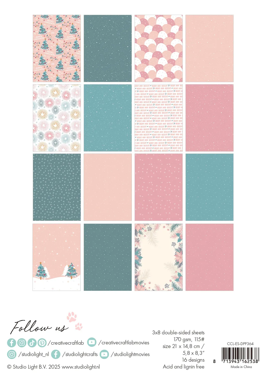 StudioLight Creative Craftlab Let it Snow Designpapier A5 24 Blatt