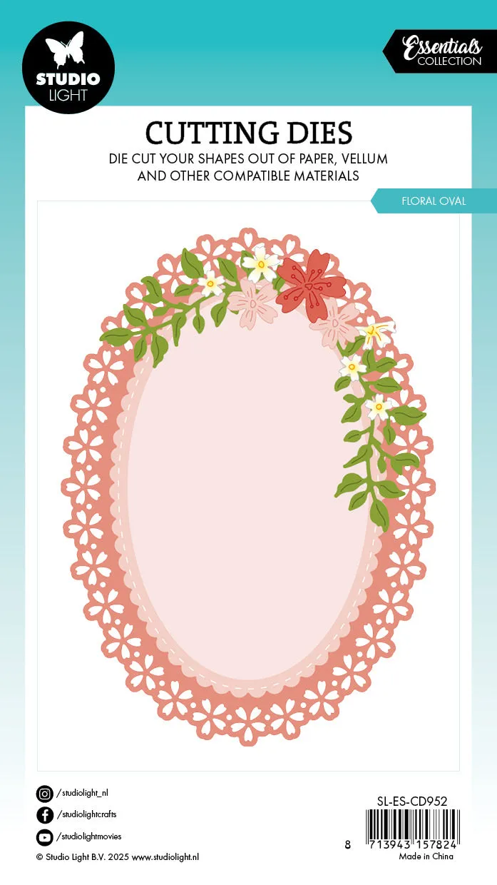Studio Light Essentials Floral Oval Stanzschablone 103x143 mm