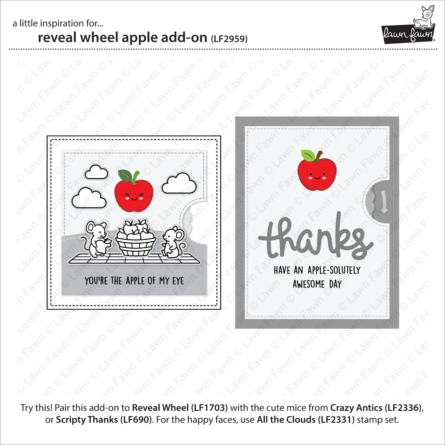 Lawn Fawn Reveal Wheel Apple Add-On Stanzschablonen Apfel