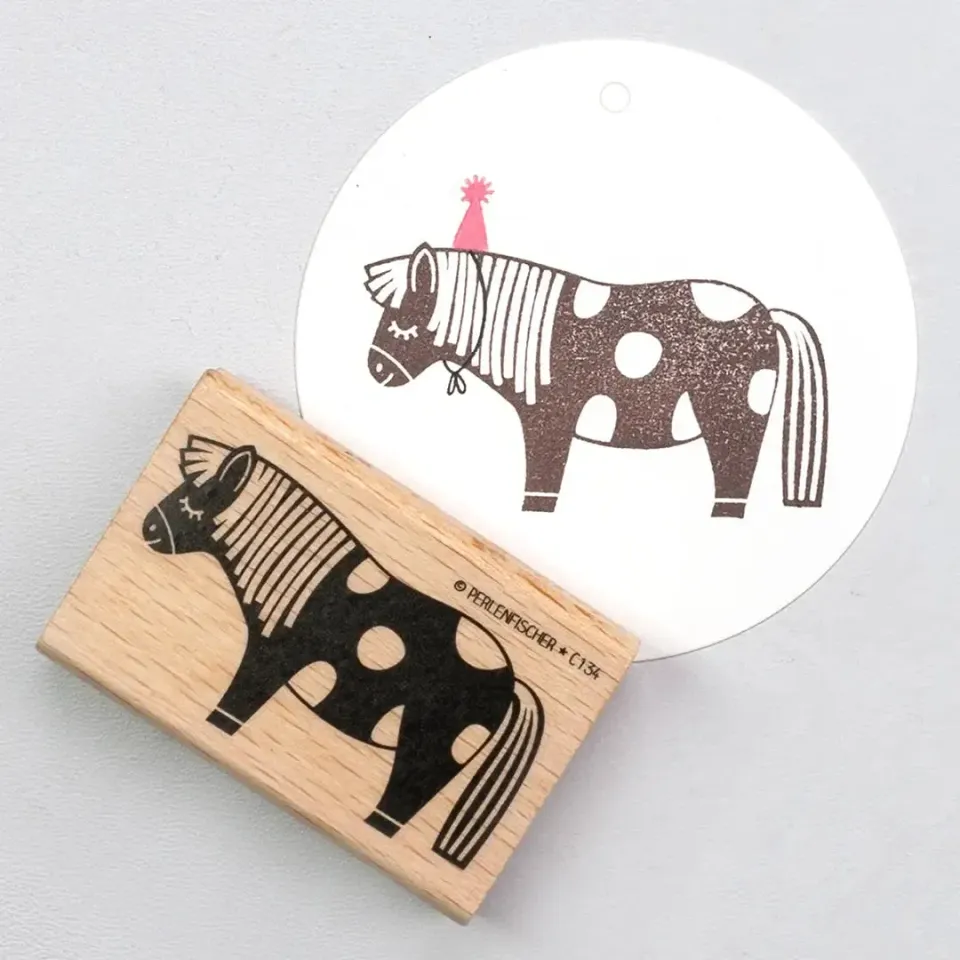 Perlenfischer Pony Holzstempel 32x57 mm Tiere