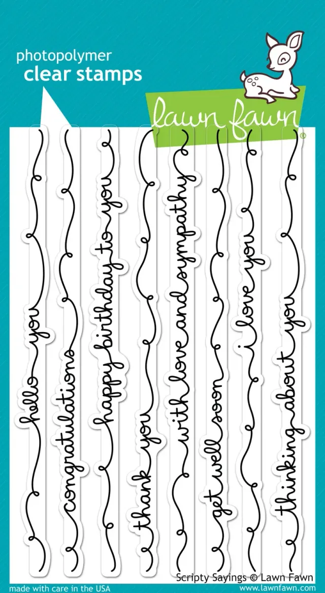 Lawn Fawn Scripty Sayings Stempelset 8 Sprüche Schreibschrift