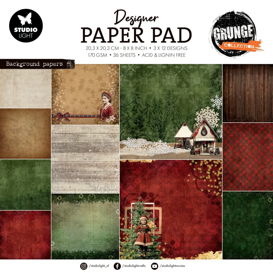 StudioLight Grunge Die-cut Paper Pad Background Papierblock 36Blatt