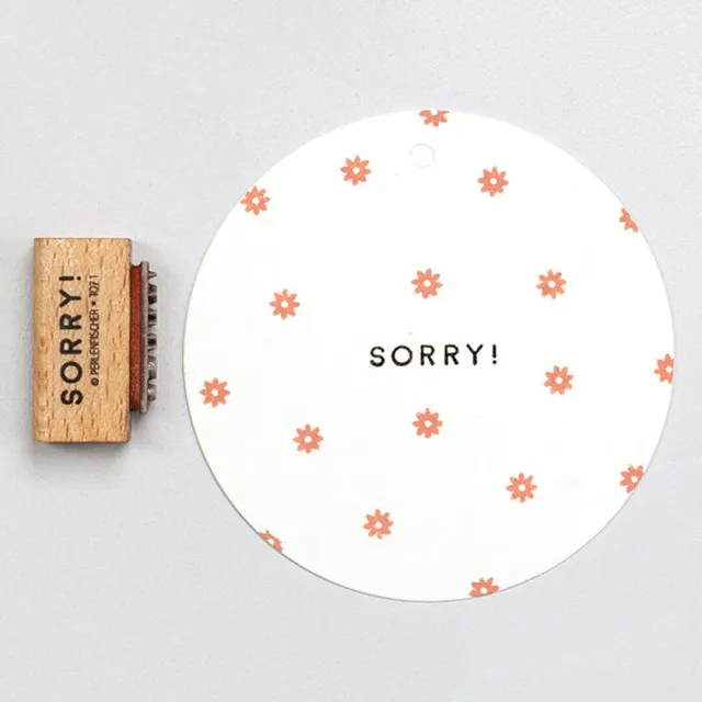Perlenfischer Sorry Stempel 3 x 19 mm Schrift