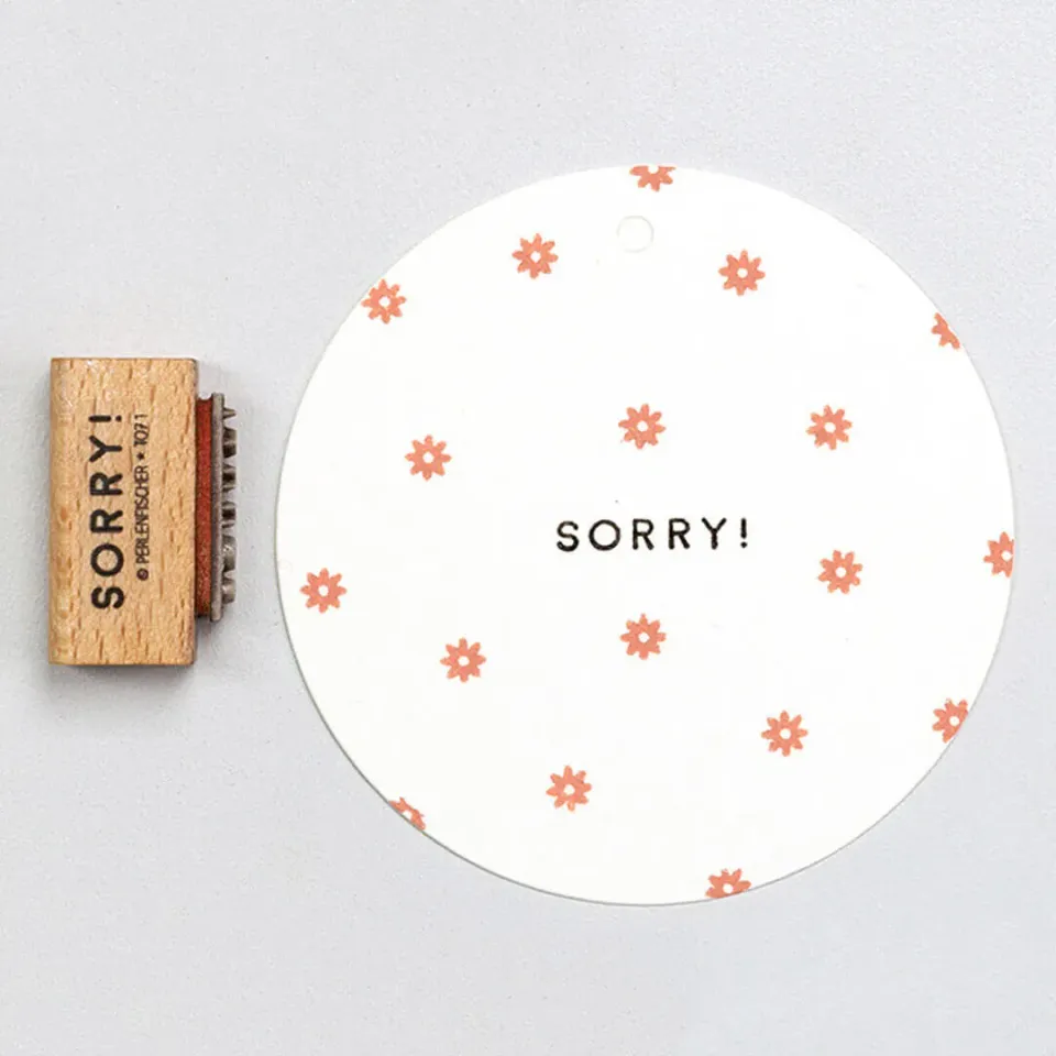 Perlenfischer Sorry Stempel 3 x 19 mm Schrift