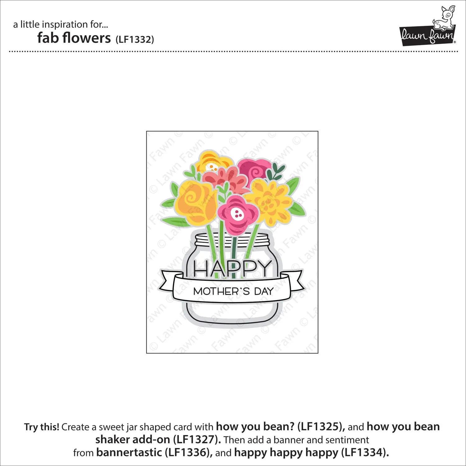 Lawn Fawn Fab Flowers Stempelset Blumen 3D-Layering