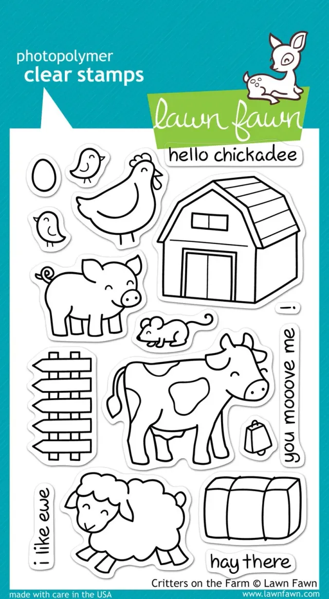 Lawn Fawn Critters on the Farm Stempelset 17-teilig Bauernhof