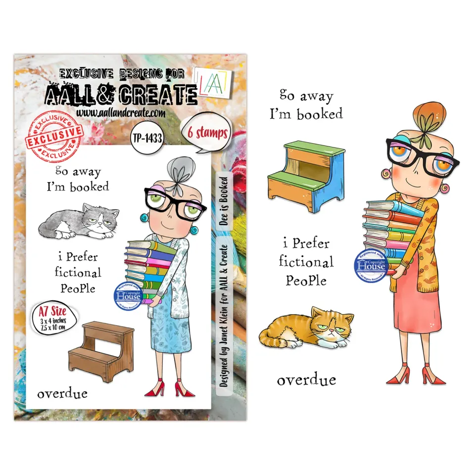 AALL and Create TP-1433 Dee is Booked Stempelset A7 6 Motive
