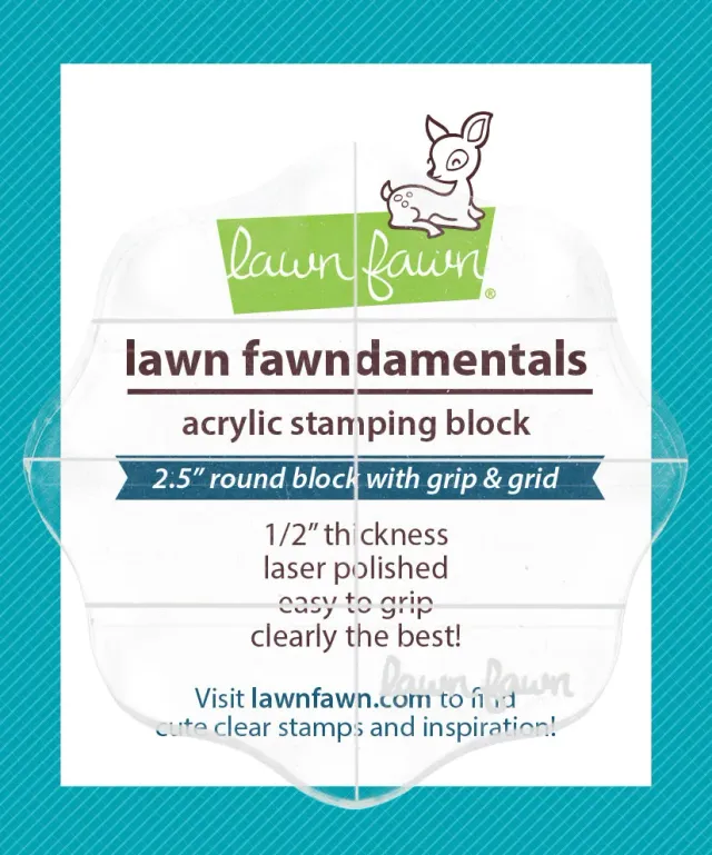 Lawn Fawn Acrylblock rund 6,4cm Grip Block mit Raster