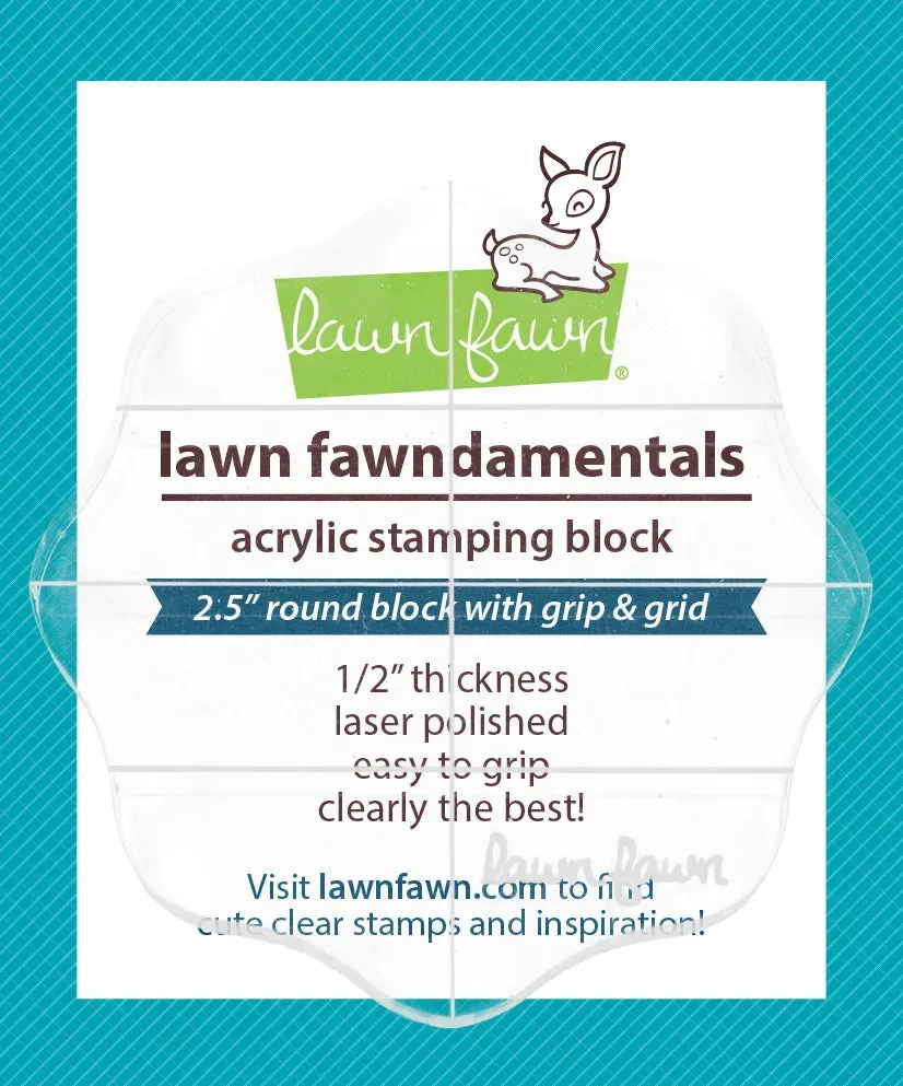 Lawn Fawn Acrylblock rund 6,4cm Grip Block mit Raster