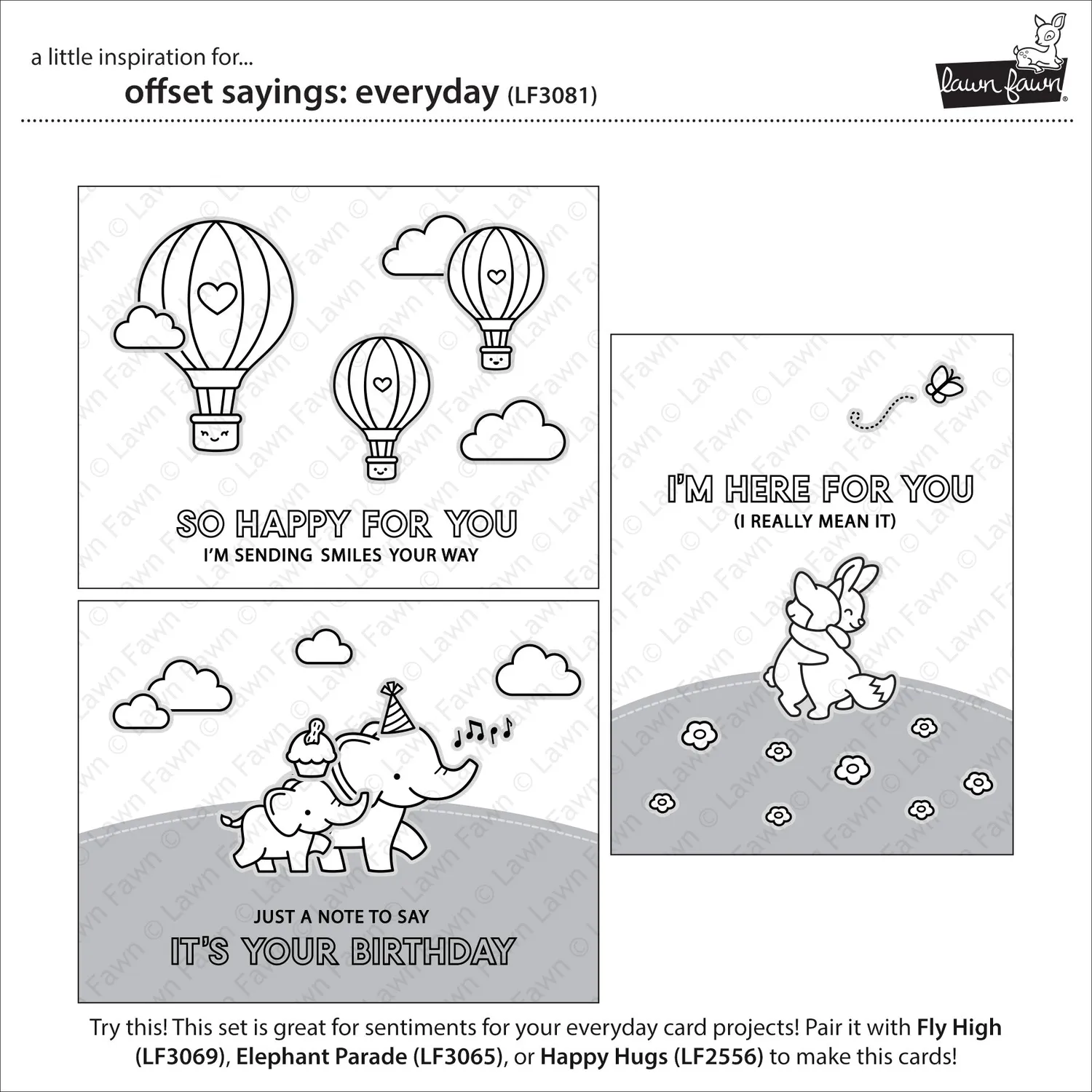 Lawn Fawn Offset Sayings Everyday Stempelset Sprüche